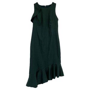 Banana Republic Green Asymmetrical Ruffle Hem Mini Dress | Size 2